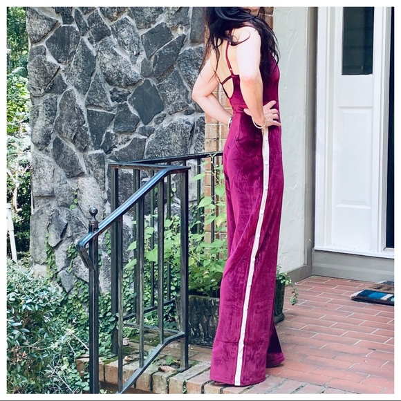 #07 FABULOUS VELVET WIDE LEG JUMPSUIT WITH SIDE DETAIL - Picture 7 of 13